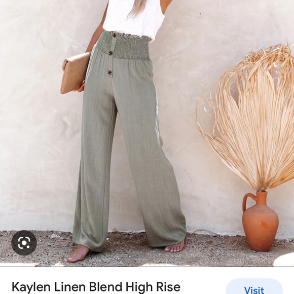 Vici Linen high waist button pants - Picture 5 of 8
